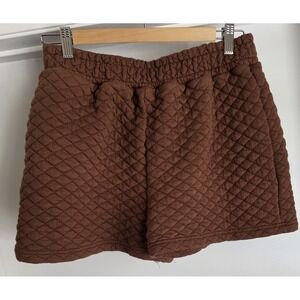 Threadbare Women's Quilted Shorts Size 12 Brown Casual Summer